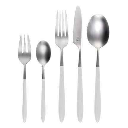 Besteckset 5-tlg. - GAYA Exeter Stiel weiss