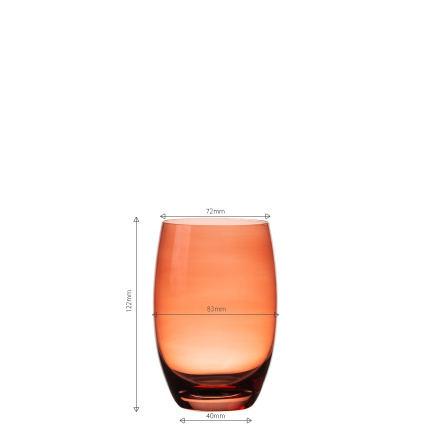 Tumbler Barrel 460 ml rot - Optima Glas Lunasol color