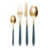 Set di posate 24 pezzi – Gaya Exeter Gold manico Vintage verde opaco