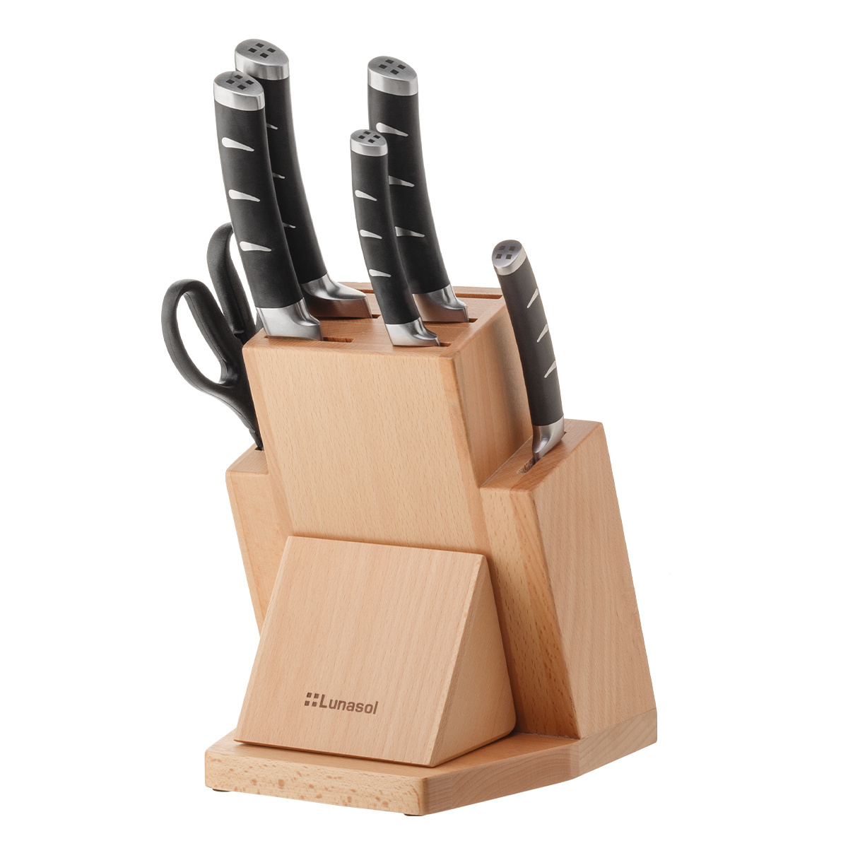 Set coltelli in ceppo con affilatore 7 pz - Flow Kitchen