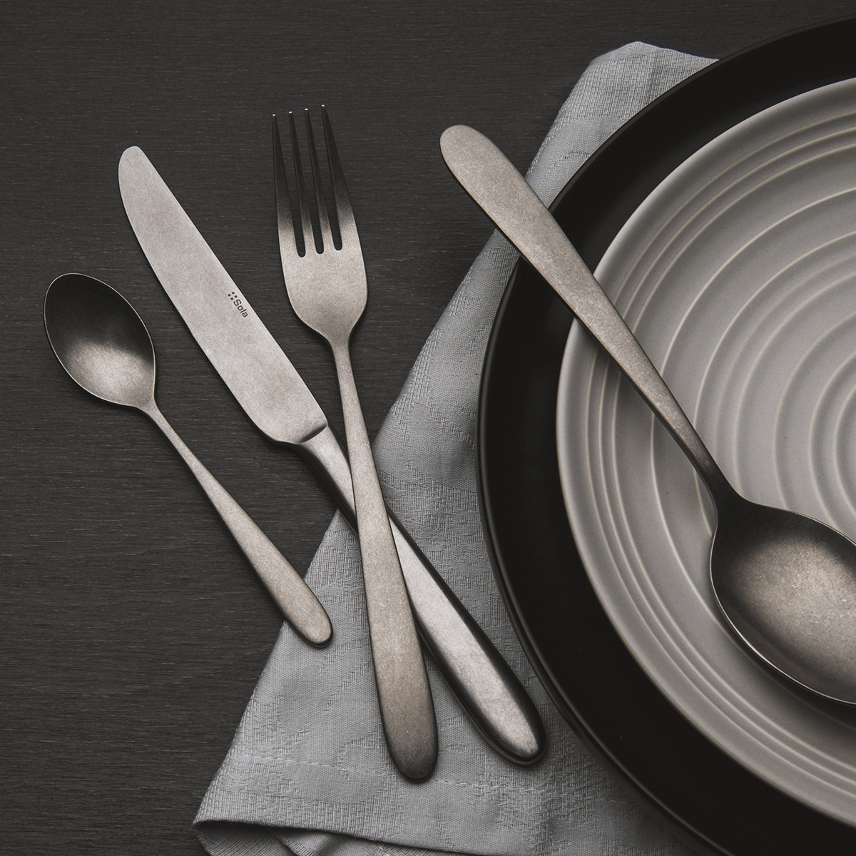 Cutlery set 24 pcs - Alpha Stone Wash
