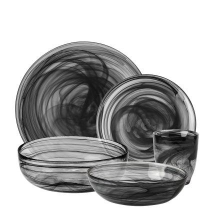 Glas-Set 25-tlg. Elements Glas schwarz