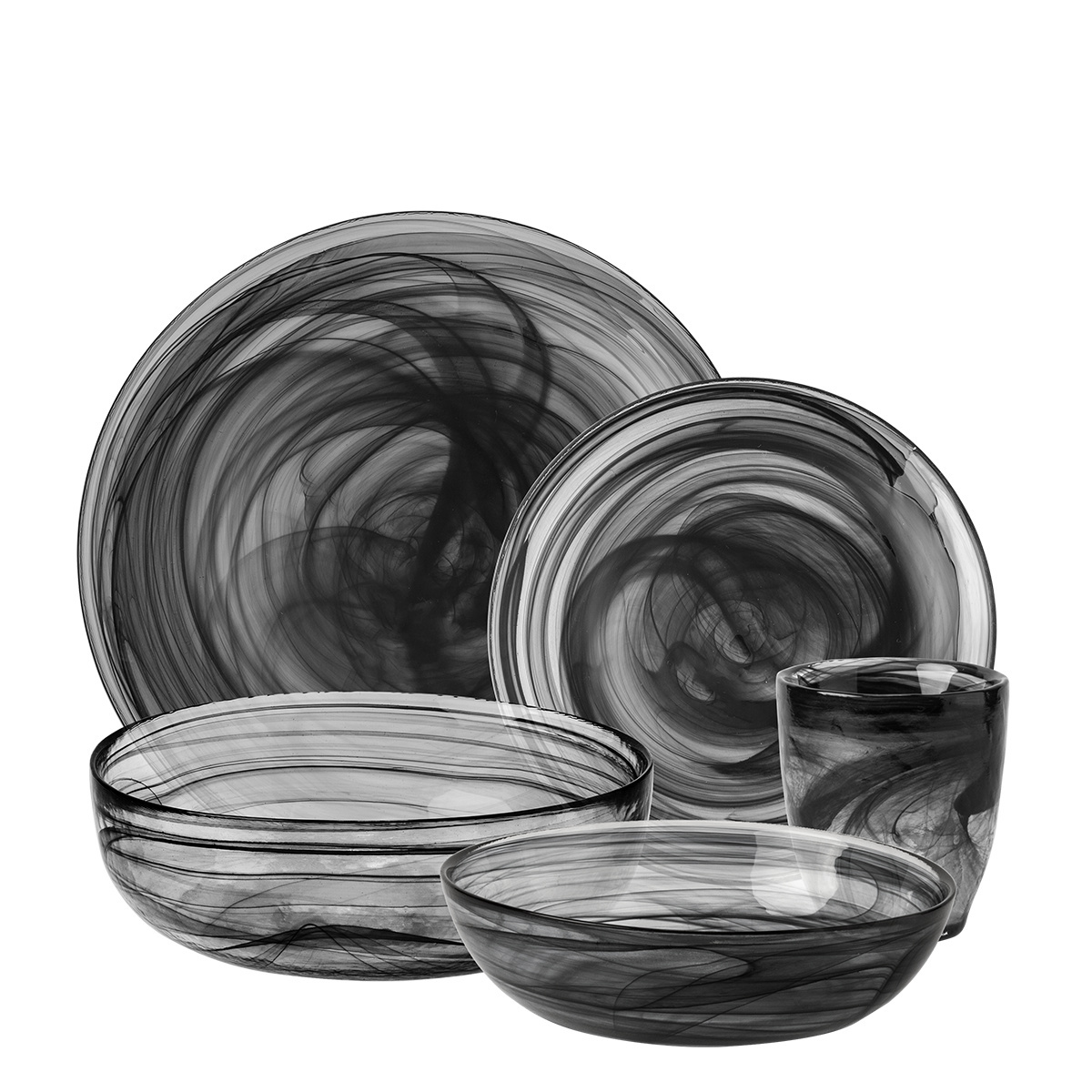 Glass set 25 pc. Elements glass black