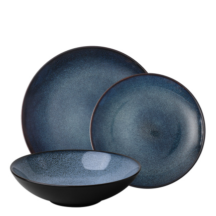 Ceramic plate set 18 pcs. - Elements Glacial Ice Organic