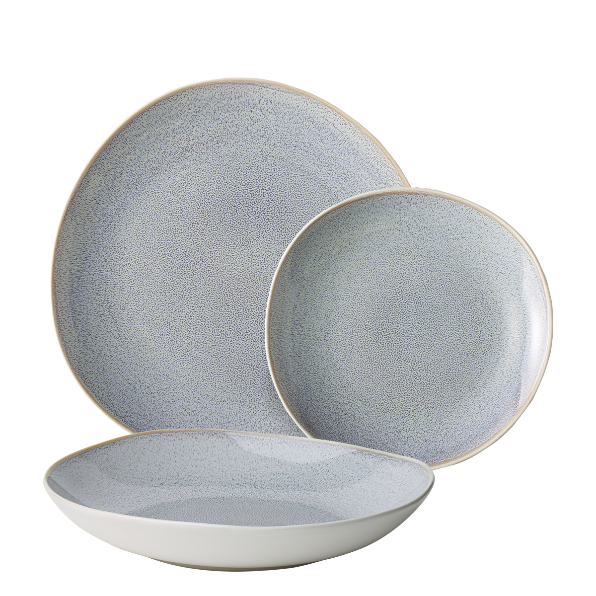 Ceramic plate set 18 pieces. - Elements Glacial Ice Organic
