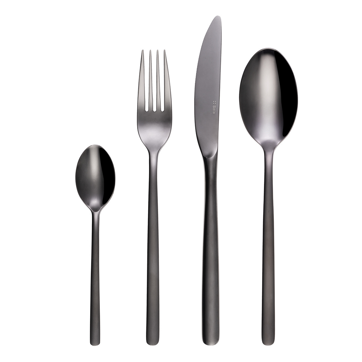 Cutlery set 30 pcs - Costa Rica polished PVD grey