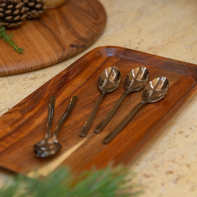 Cutlery set 30 pcs - Costa Rica polished PVD grey