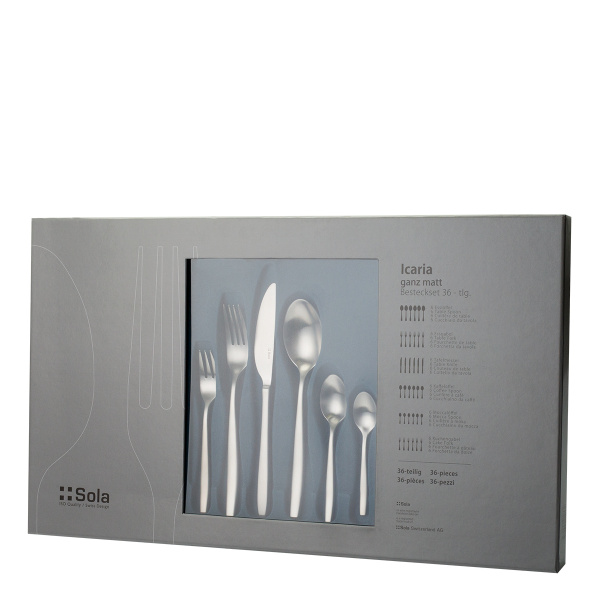 Ensemble de couverts 36 pièces - Icaria tout mat / Ligne Blue Zone