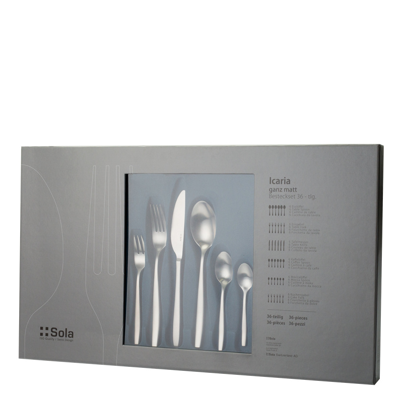 Ensemble de couverts 36 pièces - Icaria tout mat / Ligne Blue Zone