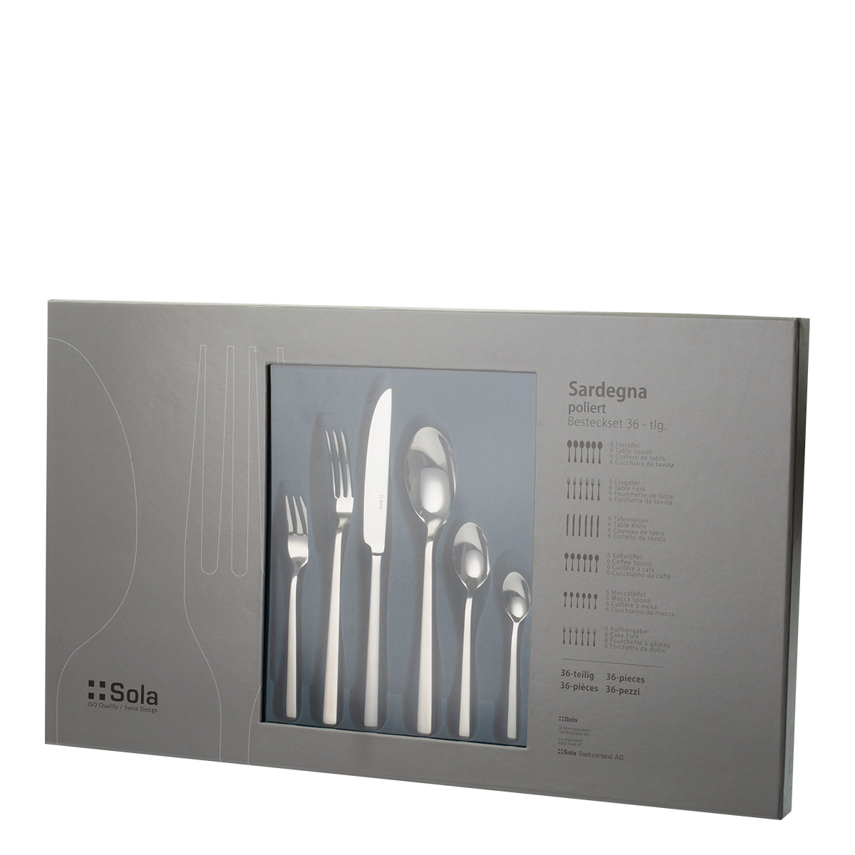 Set posate 36 pezzi Sardegna lucido | Sola