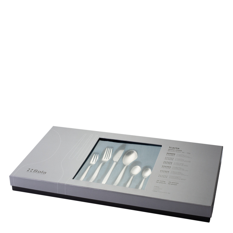 Ensemble de couverts 36 pièces - Icaria tout mat / Ligne Blue Zone