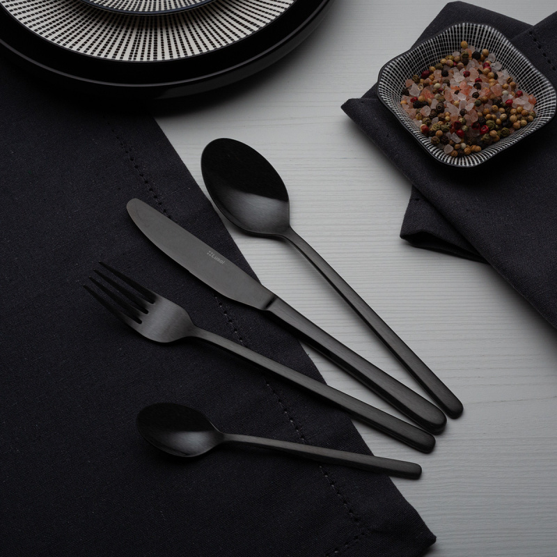 Ensamble de couverts 16 pcs - Melissa PVD noir mat