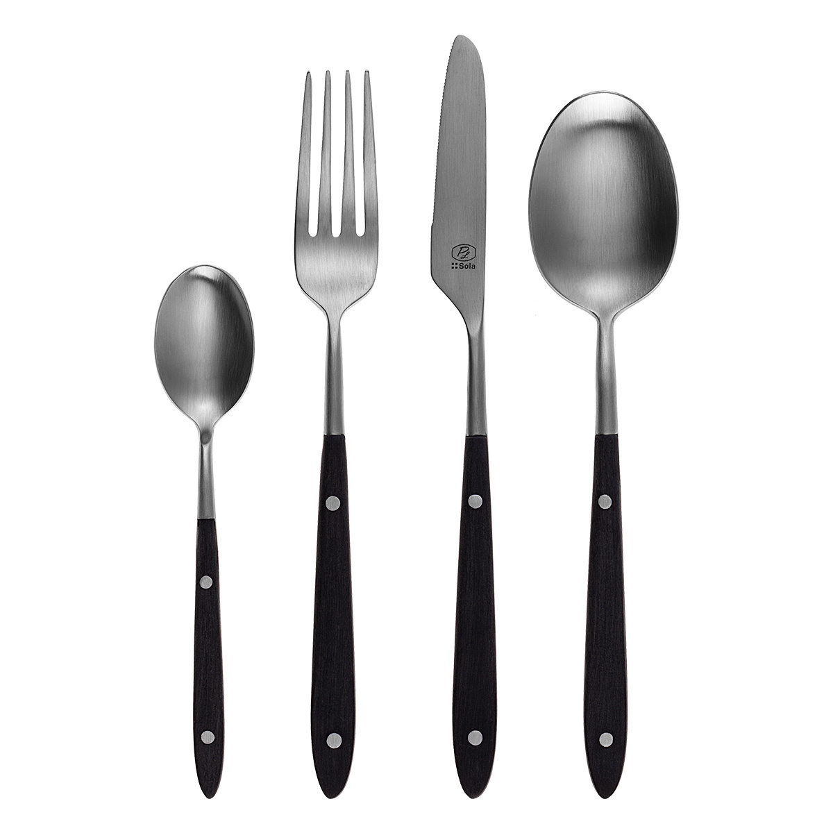 Besteckset 24 tlg. - GAYA Exeter-R Stiel schwarz matt