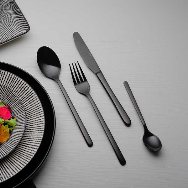 Cutlery set 16 pieces - Melissa PVD black matt