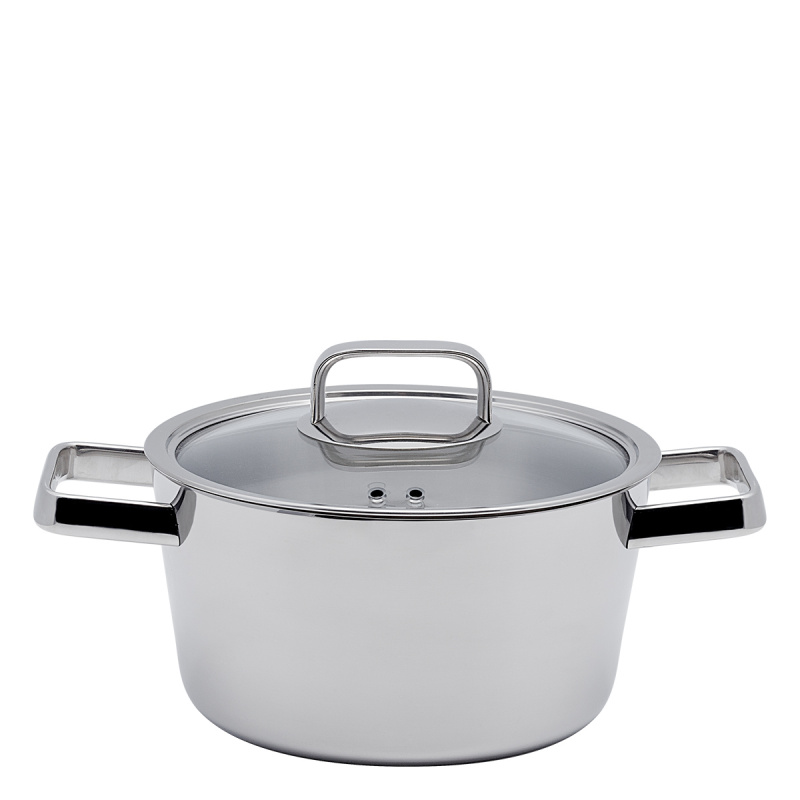 Topf Merkur Luxus mit Glasdeckel 4,9 l Platinum Lunasol