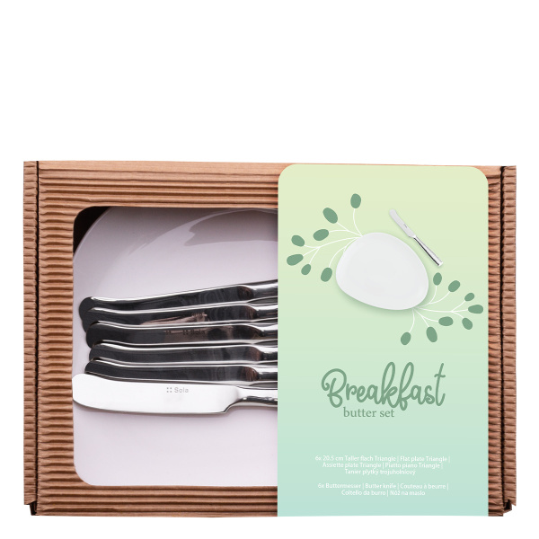 Plate and butter knife set 12 pcs