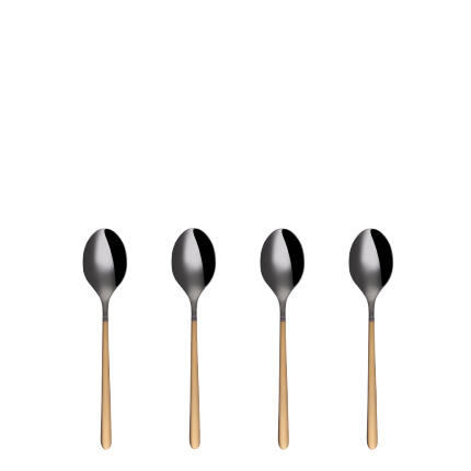 Mocca Spoons Set 4 pcs - Porto PVD dark titanium / gold sandblasted