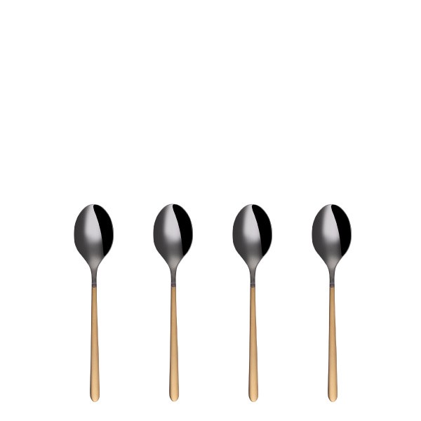 Set di 4 cucchiaini da moka - Porto PVD titanio scuro / oro sabbiato