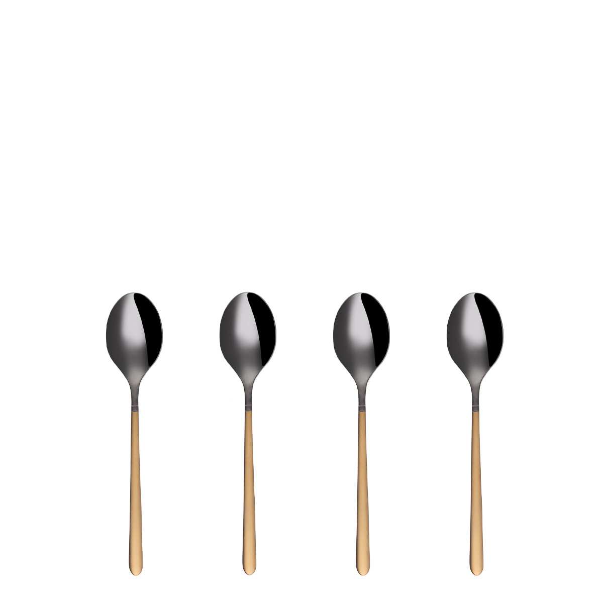 Set de 4 cuillères à moka - Porto PVD titane foncé / or sablé