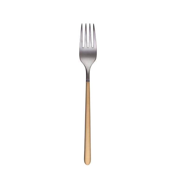 16-Piece Cutlery Set — Porto PVD dark titanium / gold sandblasted