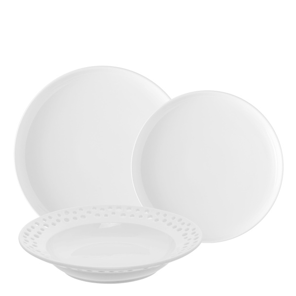 Porcelain set, perforated 18 pcs – Flow