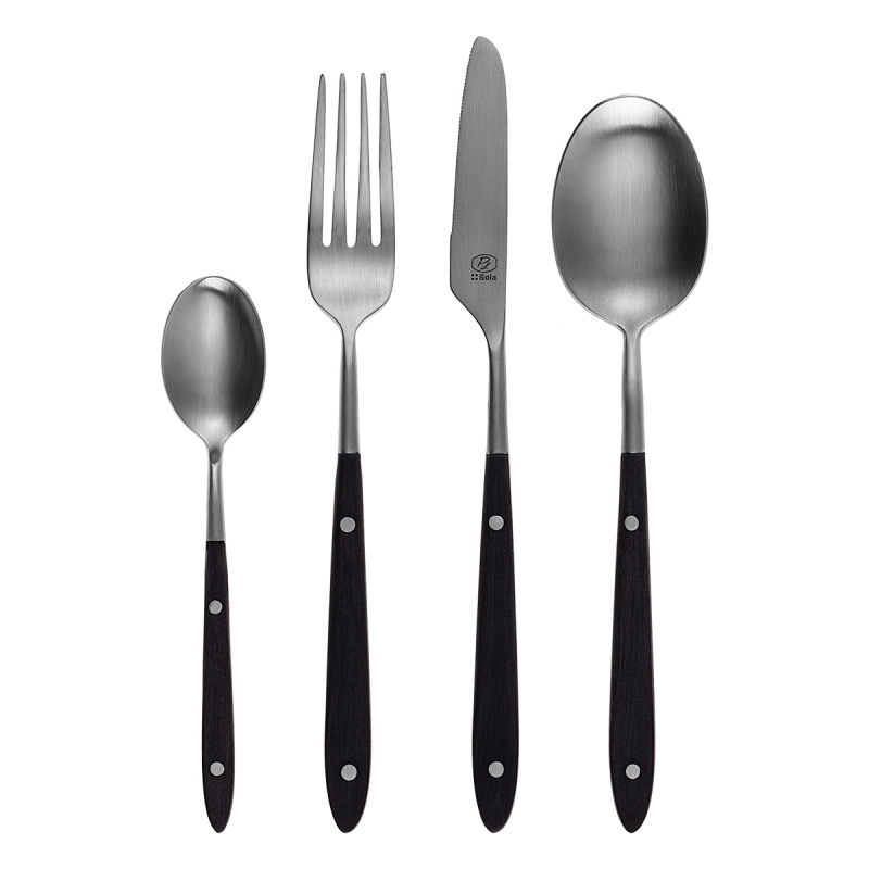 Set di posate 30 pezzi. - GAYA Exeter Bistro manico nero