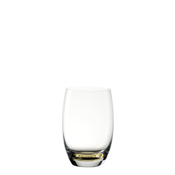 Tumbler glasses 460 ml with yellow spiral bottom 6 pcs - Optima Glas Lunasol