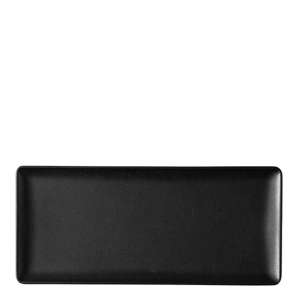 Piatto rettangolare 24 x 13 cm - BASIC Lunasol nero opaco
