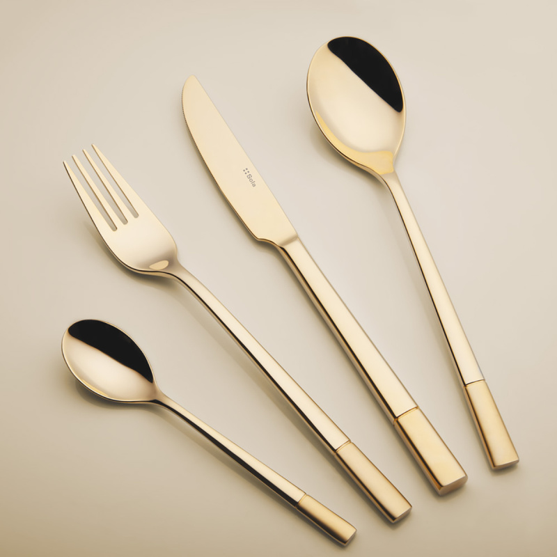 Set di posate 24 pezzi - Luxus placcato oro parzialmente sabbiato