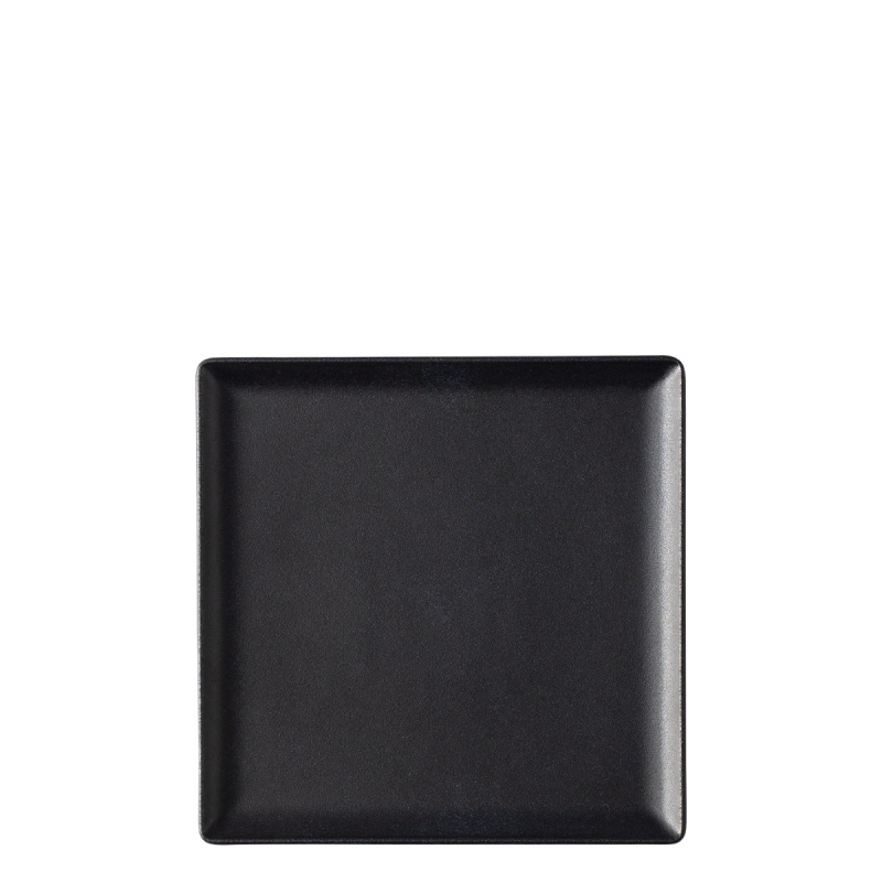 Piatto quadrato 17 x 17 cm - BASIC Lunasol nero opaco