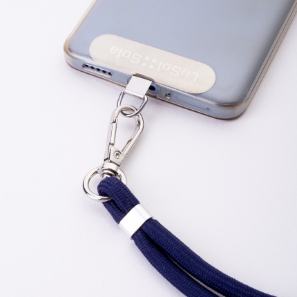 Cordon pour téléphone portable avec logo Lusol::Sola, bleu