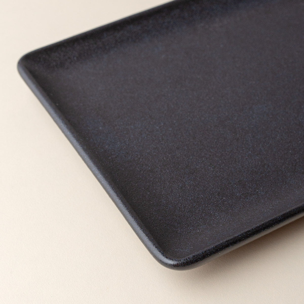 Platte rechteckig 24 x 13 cm - BASIC Lunasol schwarz matt