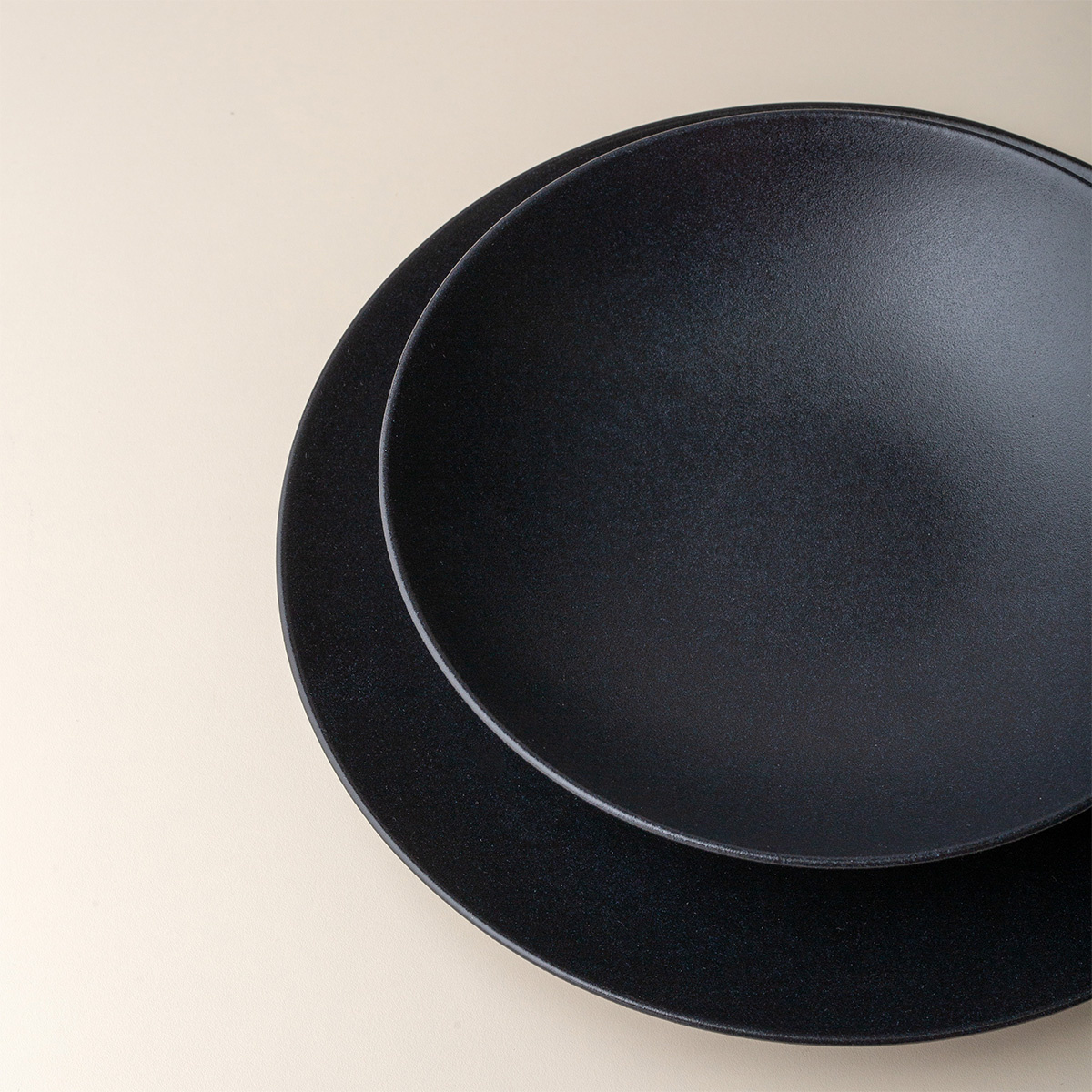 Tiefer Teller 21,5 cm 4 Stk. - Basic schwarz matt