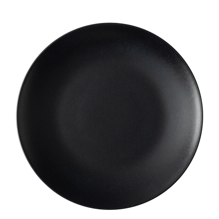 Piatto piano 27 cm 4 pz - Basic nero opaco