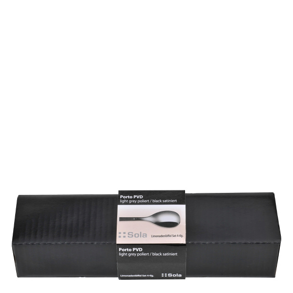 Set di 4 cucchiaini da limonata - Porto PVD titanio scuro / nero sabbiato