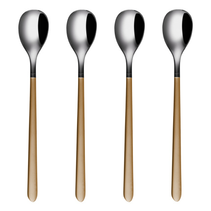 Lemonade Spoons 4 pcs — Porto PVD dark titanium / gold sandblasted