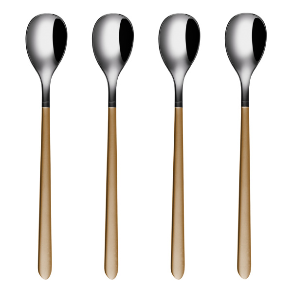 Lemonade Spoons 4 pcs — Porto PVD dark titanium / gold sandblasted