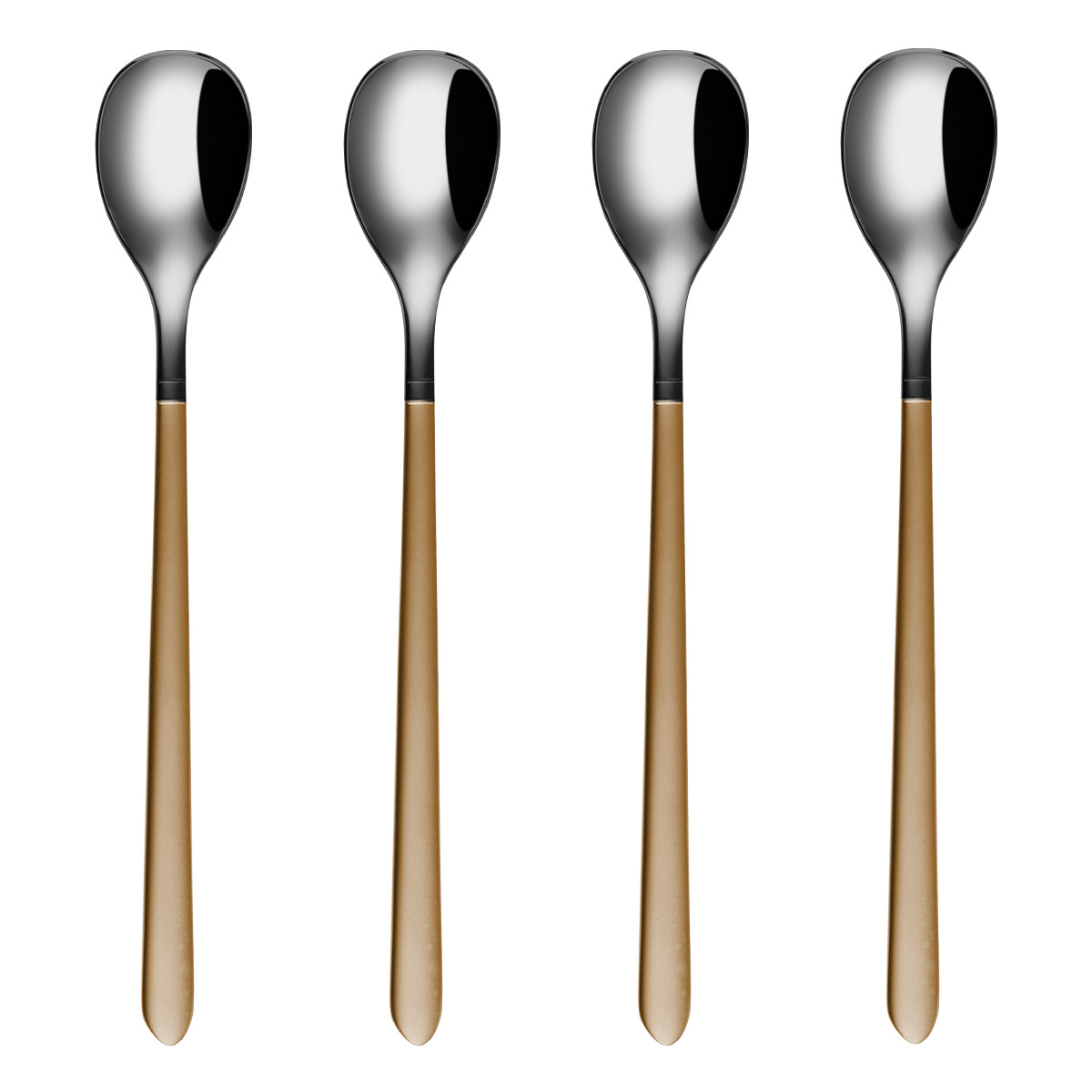 Lemonade Spoons 4 pcs — Porto PVD dark titanium / gold sandblasted