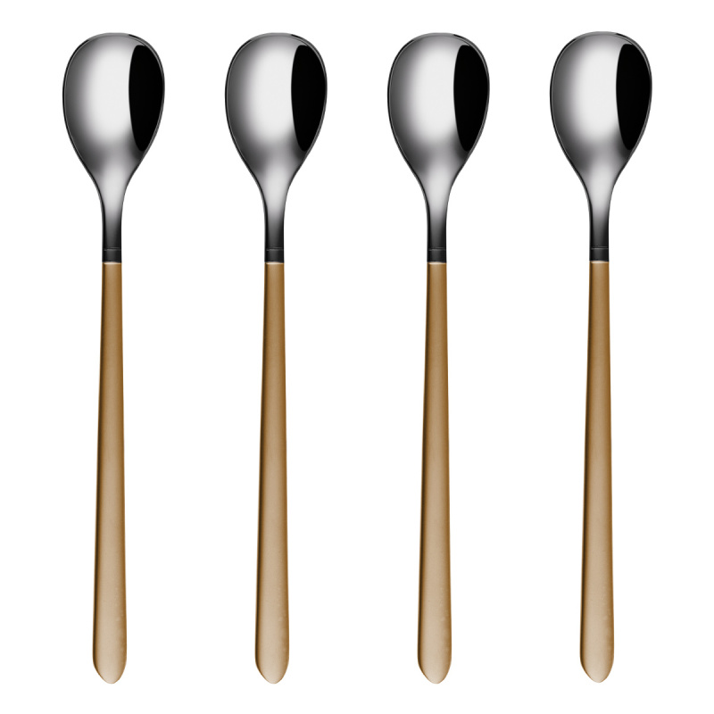 Set di 4 cucchiaini da limonata — Porto PVD titanio scuro / oro sabbiato