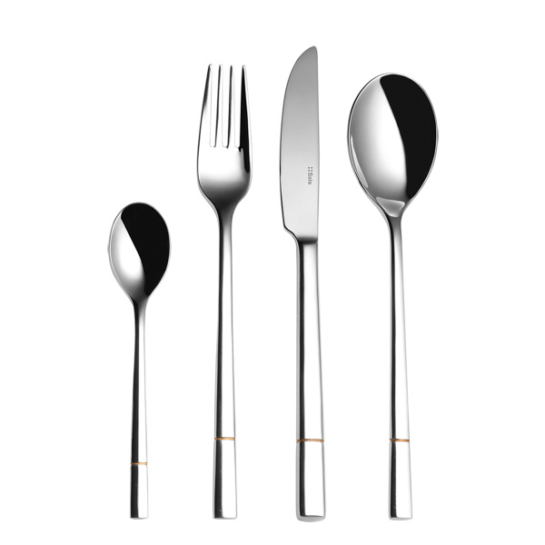 Besteck-Set 24-tlg. - Luxus mit goldener Rille