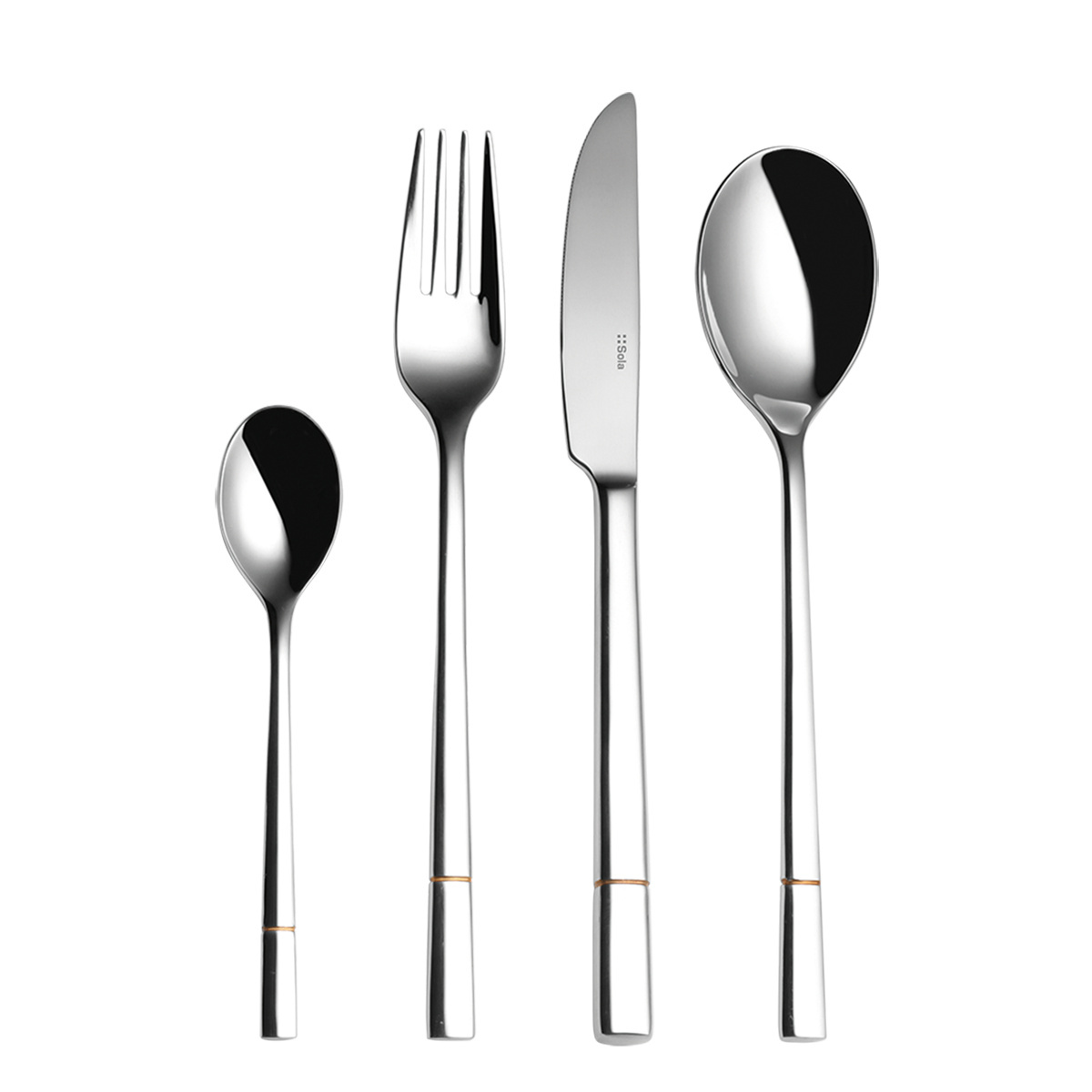 Set di posate 24 pezzi - Luxus con scanalatura dorata