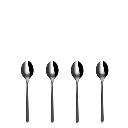 Set di 4 cucchiaini da moka - Porto PVD titanio scuro / nero sabbiato