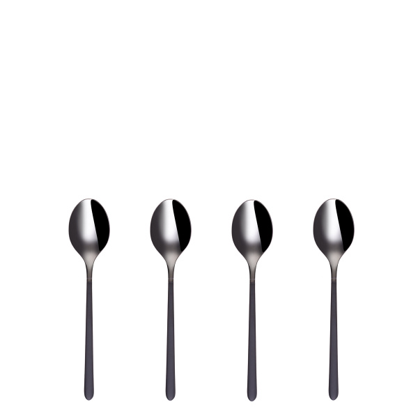 Mocca Spoons Set 4 pcs - Porto PVD dark titanium / black sandblasted