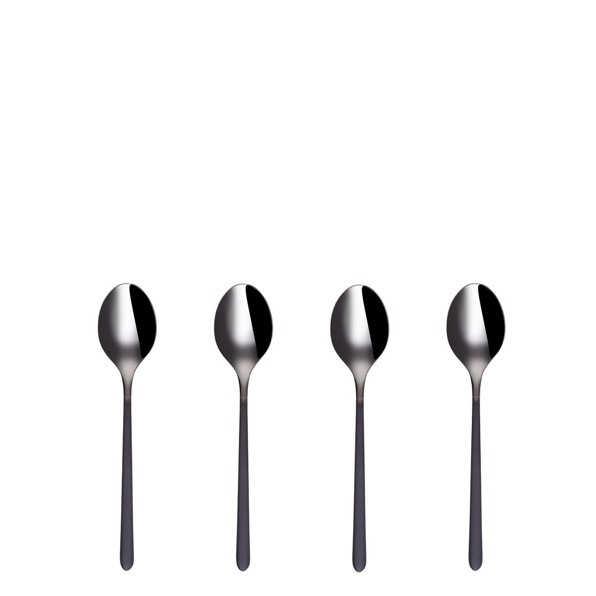 Mocca Spoons Set 4 pcs - Porto PVD dark titanium / black sandblasted