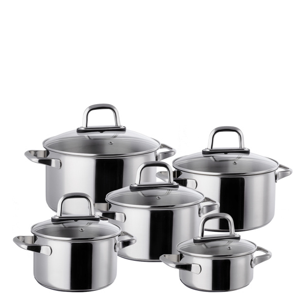 Set pentole e coperchi 10 pezzi - Saturn Lunasol