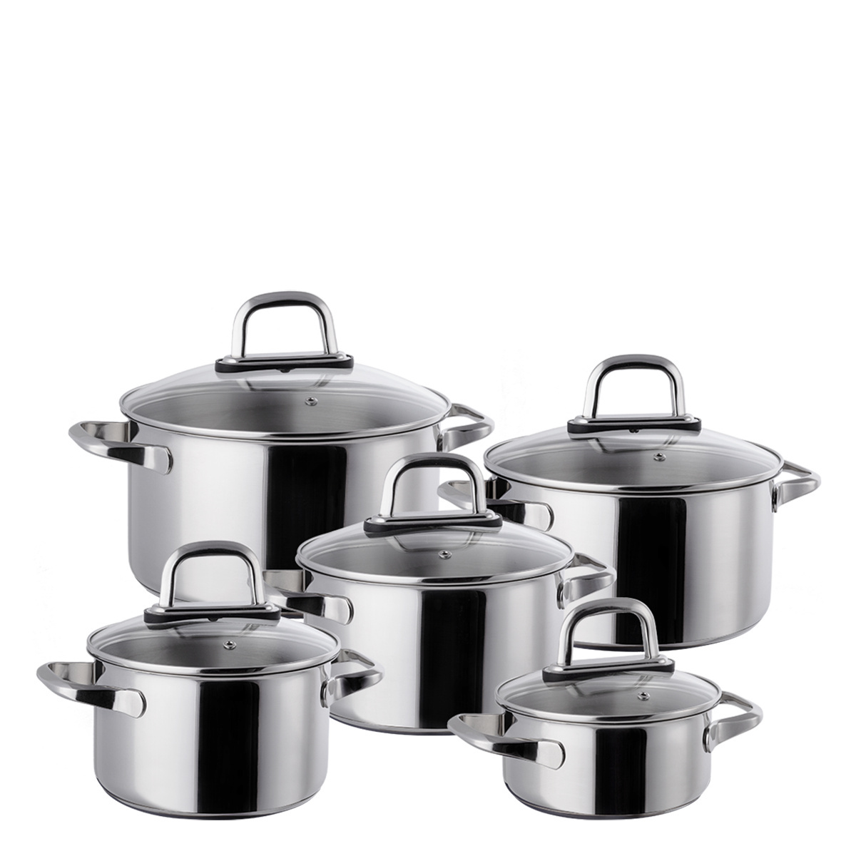 Set pentole e coperchi 10 pezzi - Saturn Lunasol