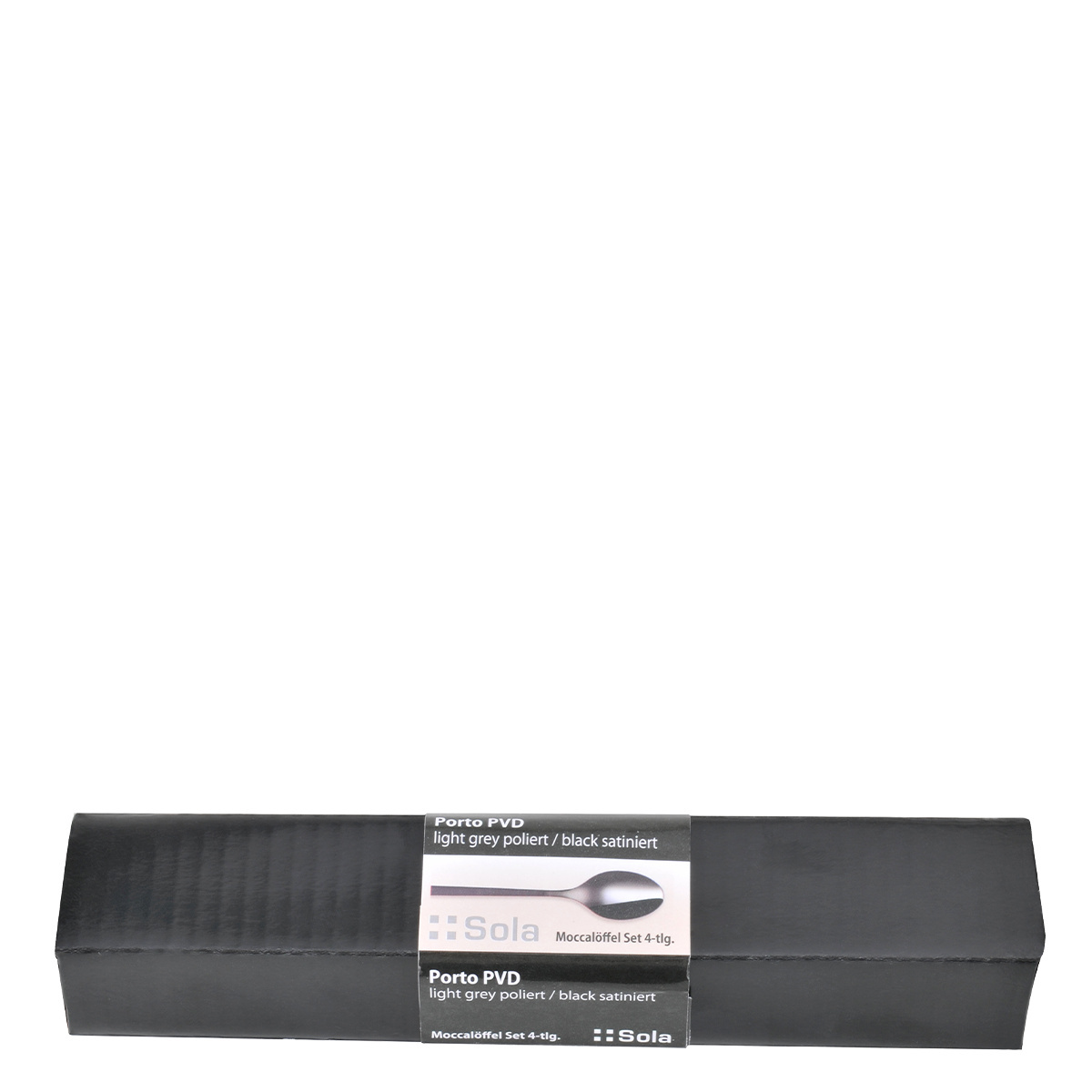 Set di 4 cucchiaini da moka - Porto PVD titanio scuro / nero sabbiato