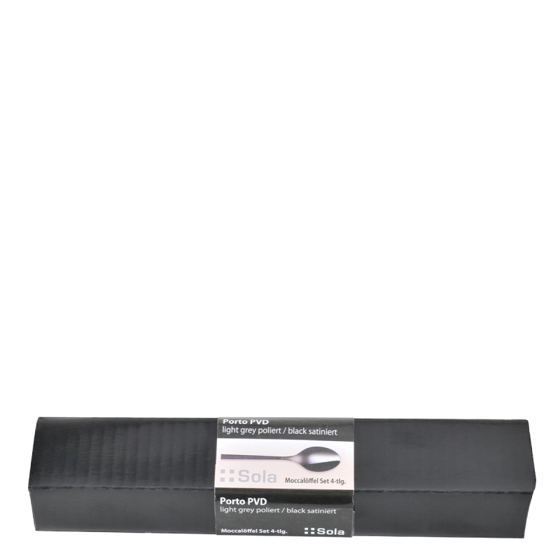 Set di 4 cucchiaini da moka - Porto PVD titanio scuro / nero sabbiato