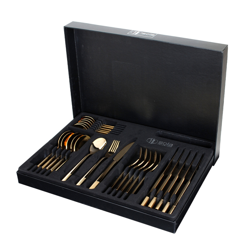Set di posate 24 pezzi - Luxus placcato oro parzialmente sabbiato