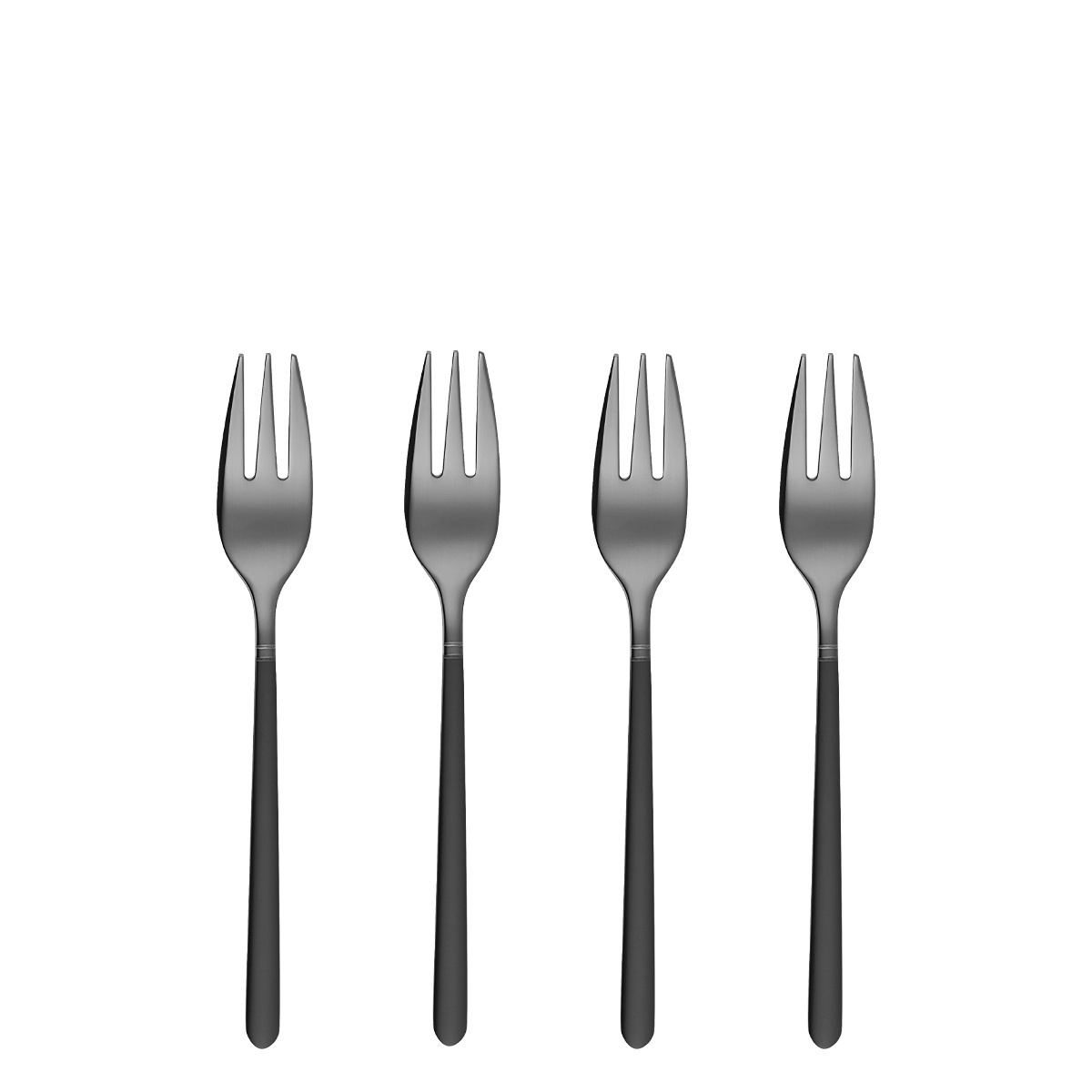 Set di 4 forchette da dessert - Porto PVD titanio scuro / nero sabbiato